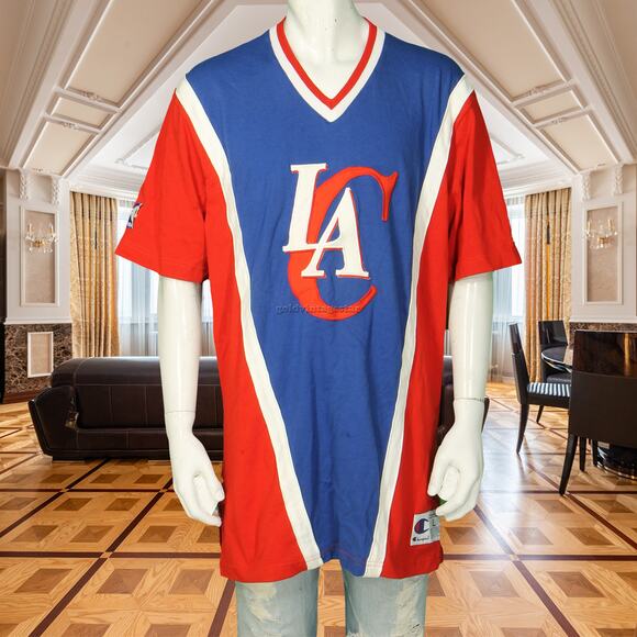 Vintage LA Clippers Champion Warm-Up Shooting Shirt Tee XXL - Picture 2 of 11